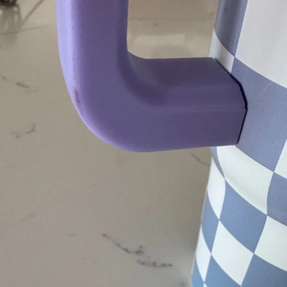 Purple and White Checkered Tumbler